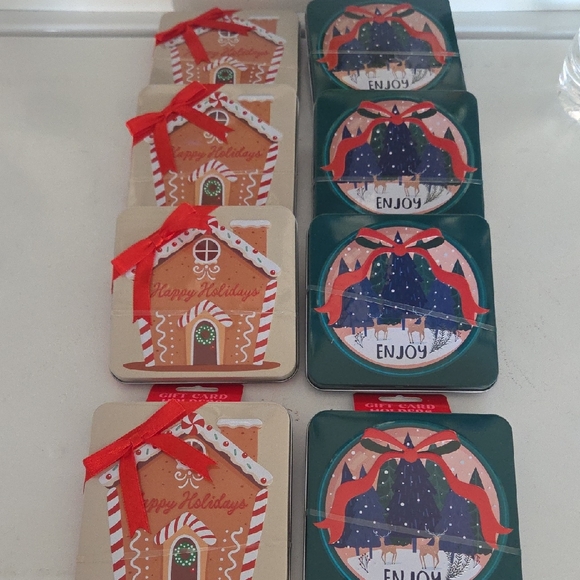 Other - Christmas Gift Card Tin Holders (Set of 8)